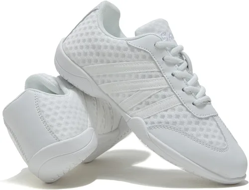 Vista 7 de Zapatos de animación blancos para niñas y mujeres, zapatos de animación para jóvenes, niñas, zapatos de competición, equipo de baile, tenis