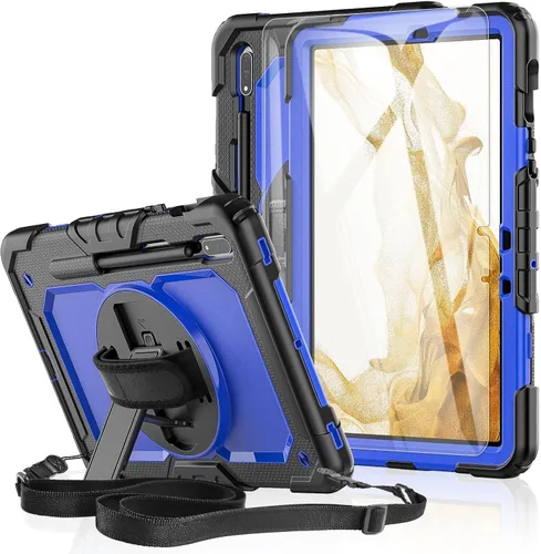 Vista 10 de Funda para Samsung Galaxy Tab S8/S7 de 11 pulgadas 5G Funda para Tableta 2022/2020, [con Protector de Pantalla de Vidrio Templado], Soporte