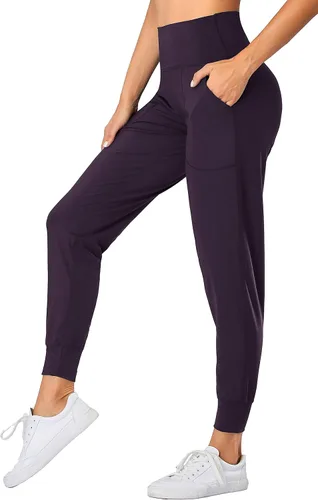Vista 100 de Oalka - Pantalones deportivos para mujer, con cintura alta y bolsillos, para hacer deporte, yoga y entrenar