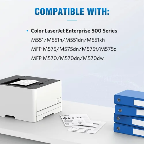 Vista 2 de ALLWORK Cartucho de tóner de repuesto compatible para HP 507X 507A CE400A CE400X CE401X CE402X CE403X uso para impresora HP Laserjet Enterprise