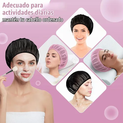 Vista 4 de Chuarry 4 gorros de malla para dormir por la noche, redes de pelo rizado, gorras para dormir para mujeres