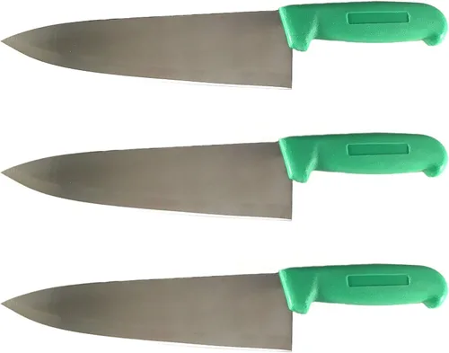 Vista 12 de Cuchillo de chef de 8 pulgadas, elige tu color, cubiertos de cocina comercial afilados de afeitar, cuchillos de cocina (verde)