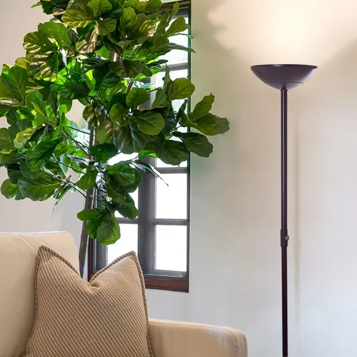 Vista 5 de Brightech SkyLite - Lámpara de pie LED, lámpara de pie súper brillante para salas de estar y oficinas, lámpara de antorcha alta regulable de 3 vías