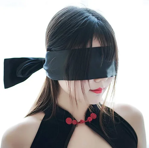 Vista 9 de YOMORIO Vendaje de satén con los ojos vendados máscara sexy playsuit lencería accesorios