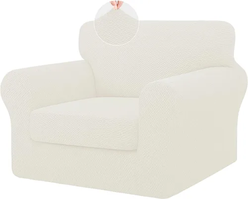 Vista 36 de ISSUNTEX 2 Piezas Fundas para Silla y Sofá de Alta Elasticidad Gruesas, Funda Suave para Sofá de 1 Cojín Separado, Tela Jacquard Funda Elástica