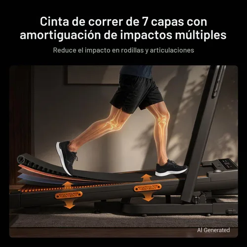 Vista 5 de CURSOR 40% Incline Treadmill with 15" Deck Height & Extended Handle Bar Negro profundo