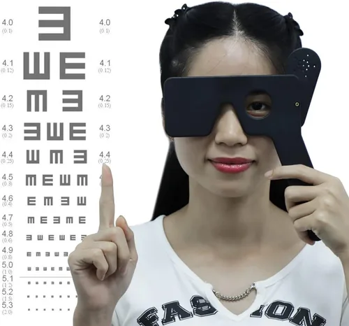 Vista 2 de Oclusor oftálmico de ojos para oftalmólogos, ortoptistas, optometristas, herramienta de examen ocular (negro)