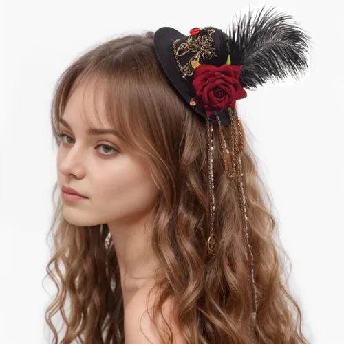 Vista 3 de GRACEART Steampunk Mini Top Hat for Women Headwear Costume Accessories
