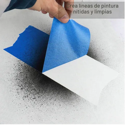 Vista 6 de BOMEI PACK Cinta de Pintor Azul de 2'', Cinta de Pintura de 2 pulgadas x 55 Yardas (220 Yardas Totales) 4 Rollos Cinta de Pintor Azul Cinta