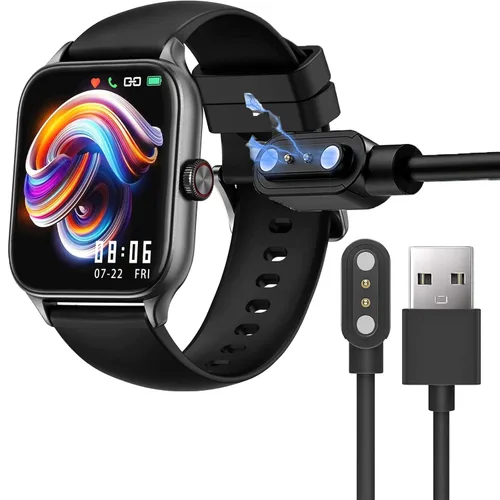 Vista 2 de Compatible con el cargador de reloj inteligente LESHIDO, cable de carga USB magnético de repuesto, cable de carga compatible con LESHIDO CS08