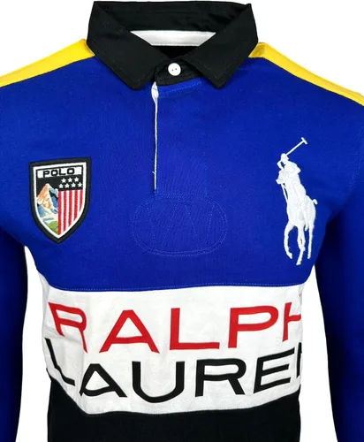 Vista 2 de POLO RALPH LAUREN Camisa de rugby de caballo grande de esquí alpino (esquí alpino ajuste delgado, L)
