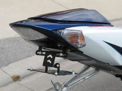 Vista 4 de Placa abatible universal para motocicleta - Soporte para placa de matrícula con bisagras