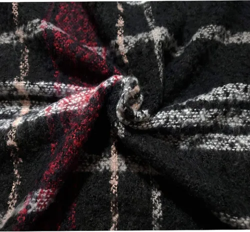 Vista 6 de VIMPUNEC - Pashmina estilo bohemio con patrón a cuadros para mujer, con borla.