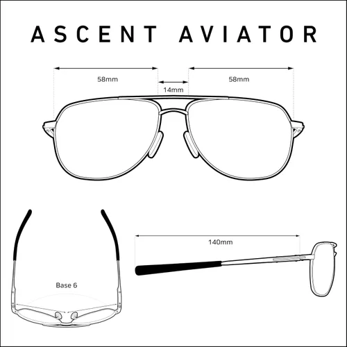 Vista 8 de Method Seven Ascent SKY18 - Gafas de sol de aviación para pilotos, Multicolorido