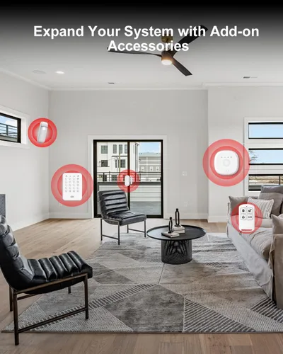 Vista 12 de Sistema de Seguridad Inalámbrico WiFi para el Hogar - Sistema de Alarma Inteligente para Hogar y Empresa, Expandible, Teclado Independiente, Alertas