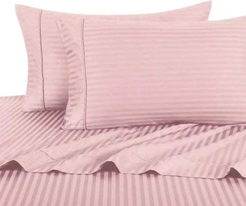 Vista 17 de sheetsnthings Damask Stripes - Juego de sábanas de 300 hilos, 100% algodón, tamaño Queen, color beige