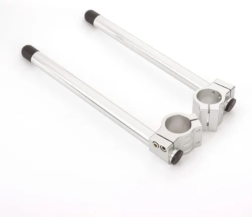 Vista 2 de 1.220 in motocicleta clip en manillar apto para tenedor tubo 1.220 in, 7/8" Street&Sport Bike Handlebar, 1.220 in Clip on barras CNC plata