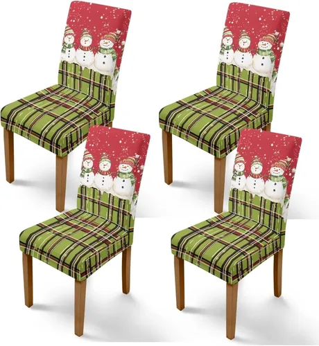 Vista 21 de Rnyleeg Fundas de silla de Navidad para sala de estar, diseño de muñeco de nieve azul, estampado de pájaros, fundas para sillas de comedor, 1