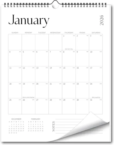 Vista 8 de Calendario de pared estético 2026, calendario mensual de 12 meses con 12 colores desde enero de 2026 hasta diciembre de 2026, 14 x 11 pulgadas