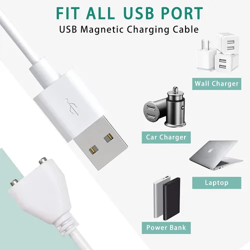 Vista 6 de Cable de carga USB magnético de 0.236 in de repuesto para cable de cargador de CC, paquete de 2