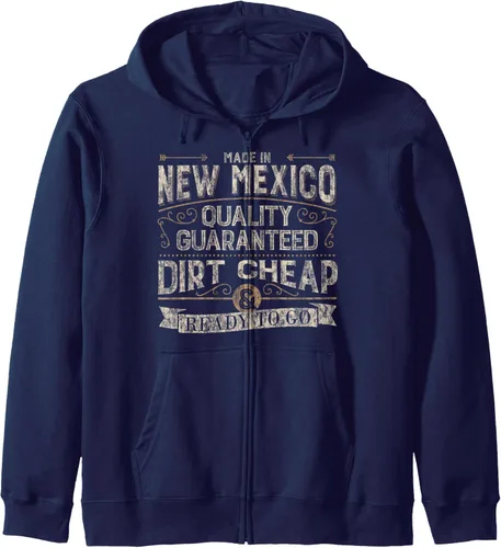 Vista 4 de Sudadera con capucha divertida hecha en Nuevo México, estilo retro vintage, Negro