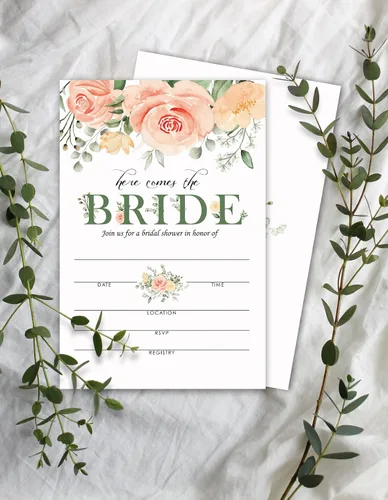 Vista 6 de 25 invitaciones de recepción de boda, tarjetas de invitaciones de relleno de despedida de soltera, invitaciones de compromiso con sobres, hermosos