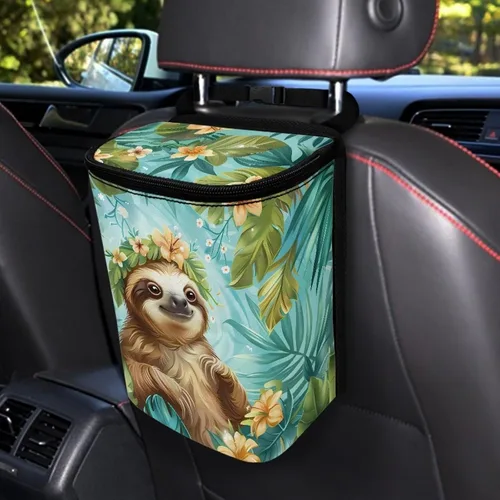 Vista 22 de Talayituse Cubo de basura portátil con estampado de camuflaje de bandera estadounidense, accesorios interiores de vehículos multifuncionales