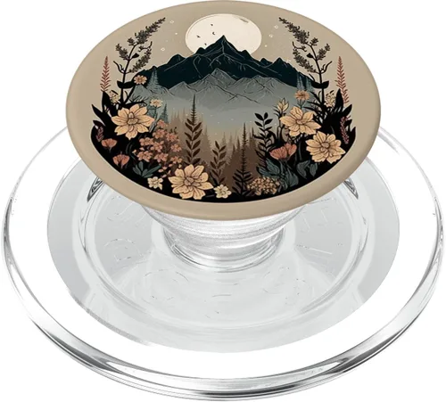 Vista 8 de Boho Chic Boho Hippie Nature Mountain Floral para niñas PopSockets intercambiables PopGrip