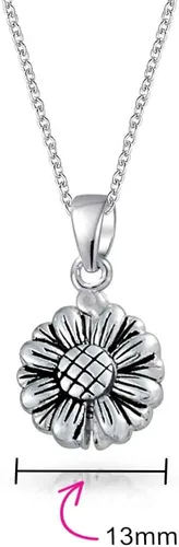 Vista 6 de Collar con colgante de girasol abierto con diseño de flor floral inspiradora diciendo mi sol o mi amor, para mujeres, adolescentes, novia, rosa