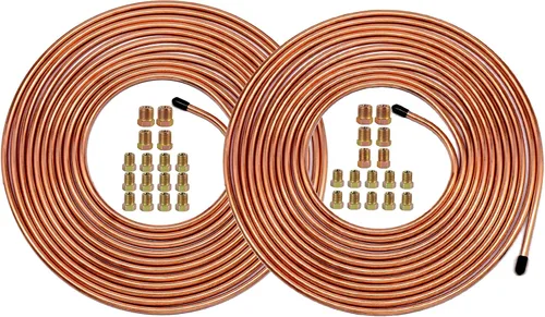 Vista 11 de MuHize Kit de línea de freno de doble tamaño (1/4 + 3/16 pulgadas), tubo de freno de níquel de cobre de 25 pies para Ford/Toyota Tacoma, resistente