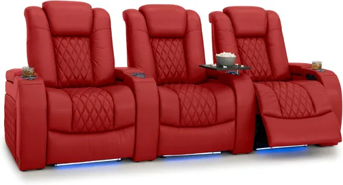 Vista 209 de Seatcraft Asiento de cine en casa Diamante Marrón Reclinable Individual