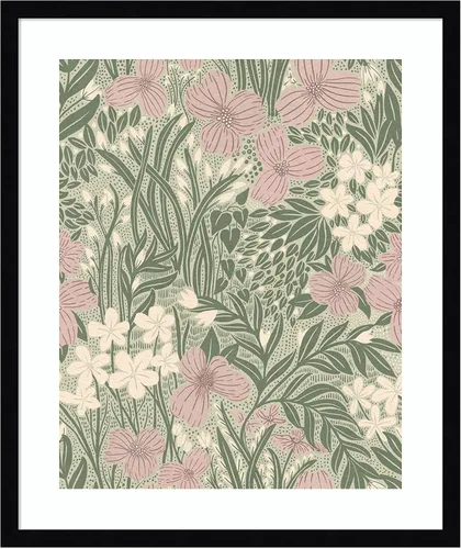 Vista 17 de Amanti Art Katie Oshea - Lienzo decorativo para pared, diseño de campo de flores, verde claro, 24 x 20 pulgadas, arte de pared de flores, decoración