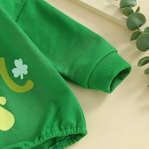 Vista 4 de Ayalinggo Ropa de primavera con estampado de letras "My First Saint Patricks Day Can't Pinch This Letter", color verde