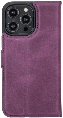 Vista 3 de BOULETTA Magsafe - Funda para iPhone 14 Pro - Funda magnética desmontable de cuero genuino con tarjetero RFID, 3 ranuras de 6.1 pulgadas