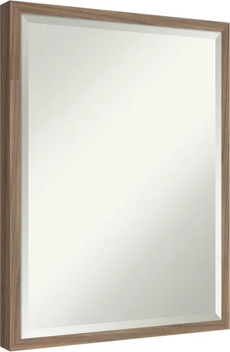 Vista 19 de Amanti Art Espejo de baño gris para sobre el fregadero, espejo rectangular gris arcilla esbelta de 24 x 30 pulgadas, marco de madera contemporánea