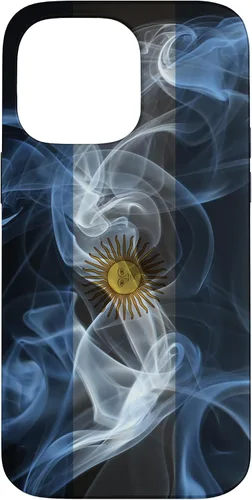 Vista 21 de iPhone 16 Smoky Argentina Flag - Funda de orgullo argentino estilo humo
