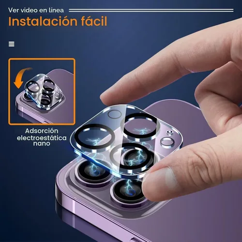 Vista 5 de UniqueMe [Pack de 3 compatible con iPhone 14 Pro Max/iPhone 14 Pro Protector de Lente de Cámara de Vidrio Templado