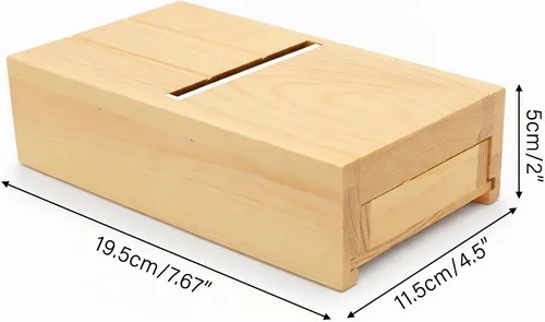 Vista 3 de Mandala Crafts Herramienta de afeitado de madera con cajón, cortador de bordes de jabón hecho a mano y afeitadora de velas para proyectos