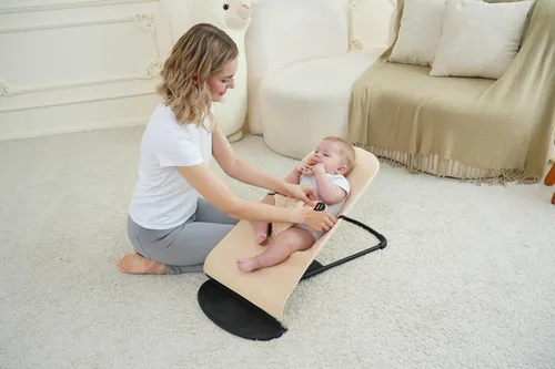 Vista 7 de Asiento de tela para Bouncer belltop Compatible con BabyBjörn Bouncer: Soft & Bliss. Funda para Baby Bouncer (asiento): Hipoalergénico y Beige