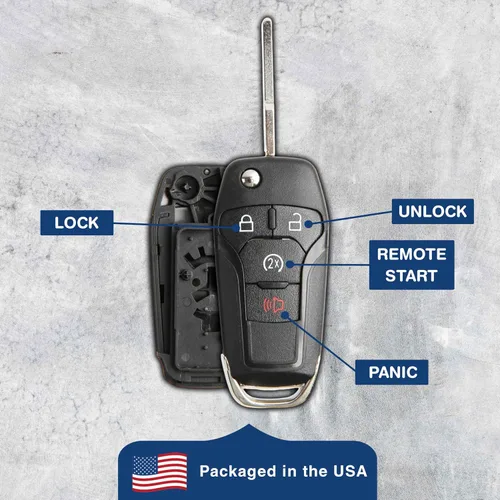 Vista 6 de Carcasa de repuesto para llavero plegable con arranque remoto para Ford N5F-A08TDA, 5923694
