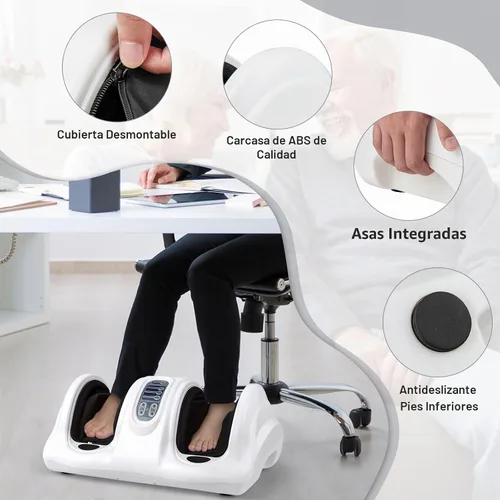 Vista 5 de ARLIME Shiatsu masajeador de pies con control remoto, 4 modos de amasamiento profundo Blanco