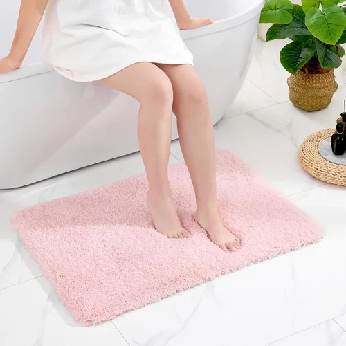 Vista 59 de Disolla - Alfombra antideslizante pequeña y esponjosa para el suelo del baño, lavable, afelpada, para ducha, absorbente, color beige, 17 x 24