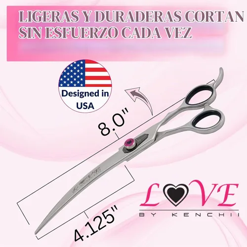 Vista 2 de Kenchii Love Dog Grooming Shears, 8in Curved