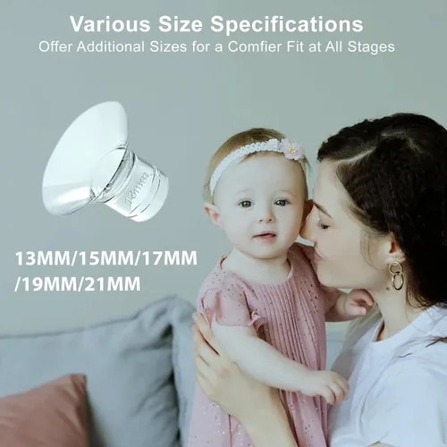 Vista 5 de NaNaLazy 6 piezas de inserción de brida de 0.51 pulgadas, compatible con Medela/TSRETE/momcozy S9/S10/S12/S9pro/S12pro Universal, protector de 13 mm