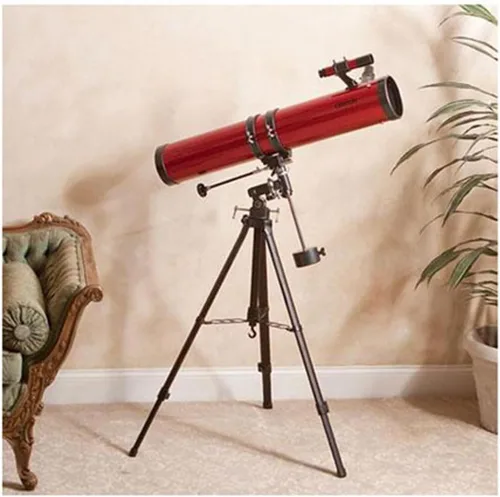 Vista 3 de Carson Red Planet - Telescopio reflector newtoniano de 45-3.937 x 4.488 in (RP-300), rojo