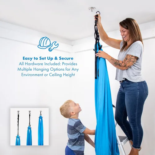 Vista 4 de Harkla Columpio sensorial para niños y adultos, soporta 300 libras, columpio sensorial para interiores y exteriores para un efecto calmante similar