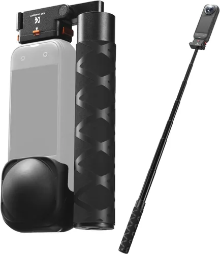 Vista 8 de K&F CONCEPT Palo selfie plegable compatible con Insta360 X5, varilla de extensión de aleación de aluminio de 36.4 in, poste invisible, mango