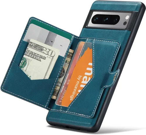 Vista 12 de Funda para Google Pixel 8 2023, cartera magnética desmontable con ranura para efectivo, soporte de carga inalámbrica con función de soporte