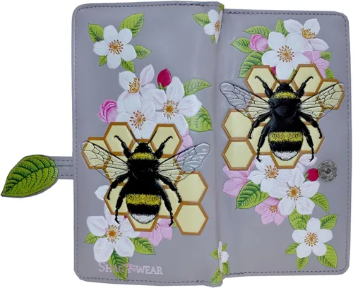 Vista 4 de Shag Wear Bumblebee Garden Large Wallet 7" Blue Bumblebee Garden Blue