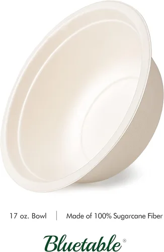 Vista 3 de Cuencos desechables para sopa grandes de 17 onzas, paquete de cajas compostables, para cuencos de papel de chile profundo calientes o fríos, tazón